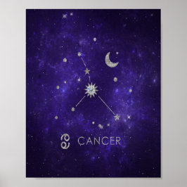 Zodiac Lila Cancer | Kosmiskt astrologi Horoscope Poster