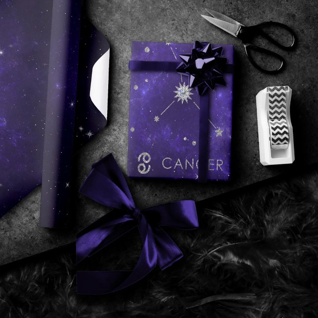 Zodiac Lila Cancer | Kosmiskt astrologi Horoscope Presentpapper (Skapare uppladdad)