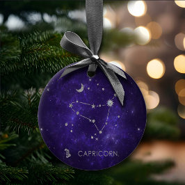 Zodiac Lila Capricorn | Astrology Horoscope Julgransprydnad Keramik