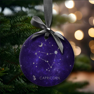 Zodiac Lila Capricorn Astrology Horoscope Julgransprydnad Keramik