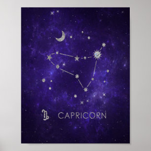 Zodiac Lila Capricorn Astrology Horoscope Poster