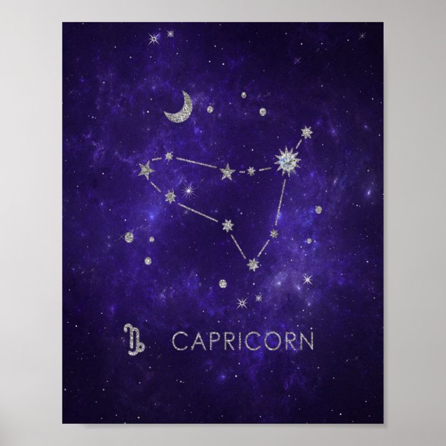 Zodiac Lila Capricorn | Astrology Horoscope Poster (Framsidan)