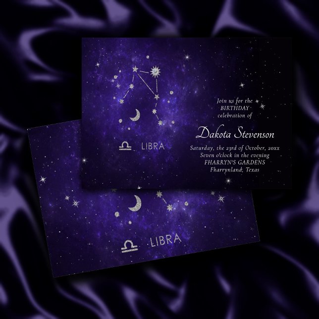 Zodiac Lila Libra | Kosmiskt astrologi Horoscope Inbjudningar (Skapare uppladdad)