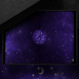 Zodiac Lila Libra | Kosmiskt astrologi Horoscope Runt Klistermärke