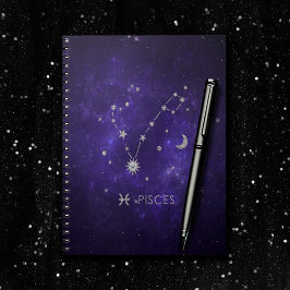 Zodiac Lila Pisces | Kosmiskt astrologi Horoscope Anteckningsbok