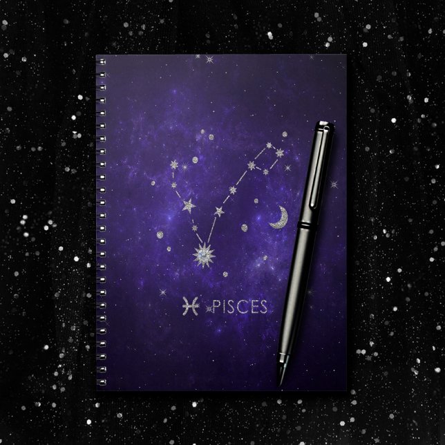 Zodiac Lila Pisces | Kosmiskt astrologi Horoscope Anteckningsbok (Skapare uppladdad)
