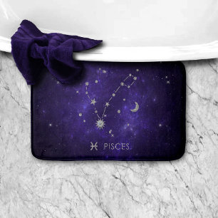 Zodiac Lila Pisces Kosmiskt astrologi Horoscope Badrumsmatta