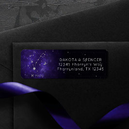 Zodiac Lila Pisces | Kosmiskt astrologi Horoscope Returadress Etikett