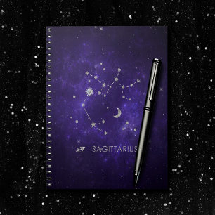 Zodiac Lila Sagittarius   Astrology Horoscope Anteckningsbok
