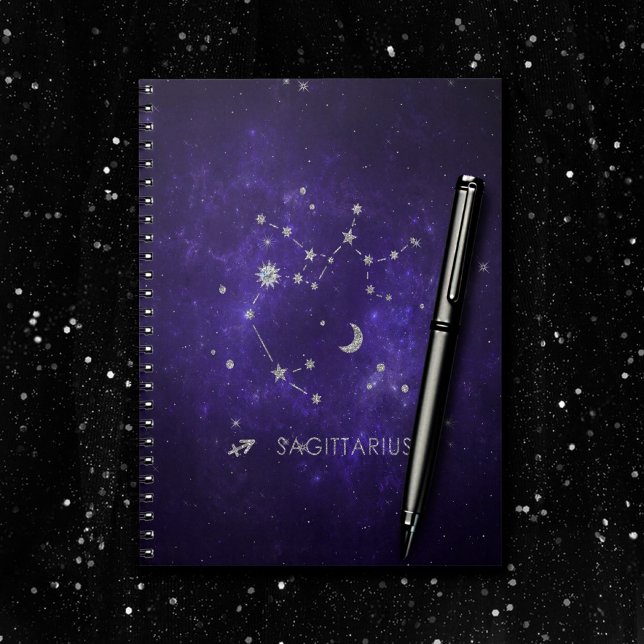 Zodiac Lila Sagittarius | Astrology Horoscope Anteckningsbok (Skapare uppladdad)