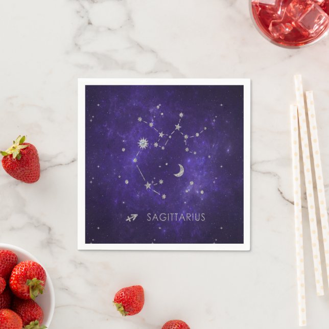 Zodiac Lila Sagittarius | Astrology Horoscope Pappersservett (Insitu)