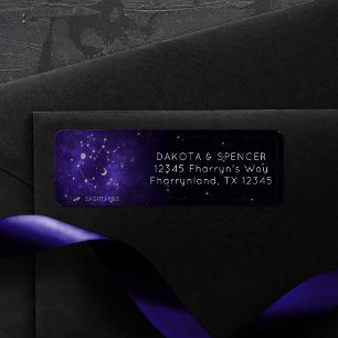 Zodiac Lila Sagittarius Astrology Horoscope Returadress Etikett