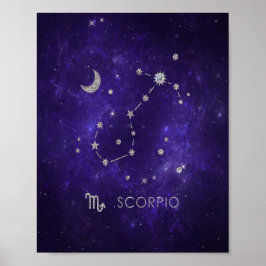 Zodiac Lila Scorpio | Kosmiskt astrologi Horoscope Poster