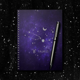 Zodiac Lila Taurus   Kosmiskt astrologi Horoscope Anteckningsbok