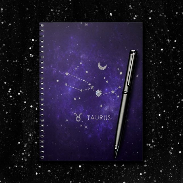 Zodiac Lila Taurus | Kosmiskt astrologi Horoscope Anteckningsbok (Skapare uppladdad)