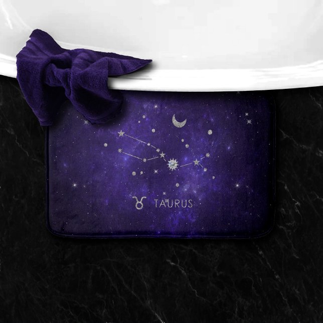 Zodiac Lila Taurus | Kosmiskt astrologi Horoscope Badrumsmatta (Skapare uppladdad)