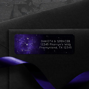 Zodiac Lila Taurus   Kosmiskt astrologi Horoscope Returadress Etikett
