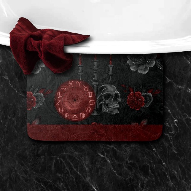 Zodiac Magic Crimson | Henna Red Gothic Skull Ro Badrumsmatta (Skapare uppladdad)