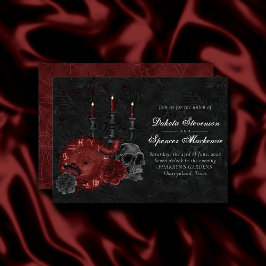 Zodiac Magic Crimson | Henna Red Gothic Skull Ro Inbjudningar