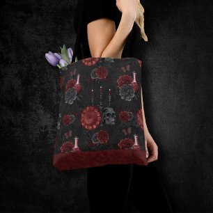 Zodiac Magic Crimson Henna Red Gothic Skull Ro Tygkasse