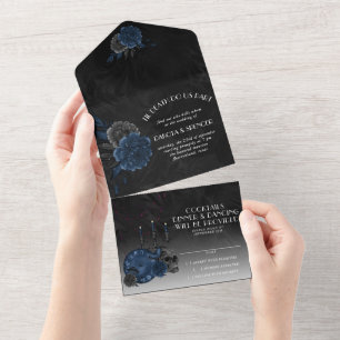 Zodiac Magic Mörk Blått Gothic Skull Ro