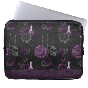 Zodiac Magic Mörk Lila Plum Gothic Skull Ro Laptop Fodral