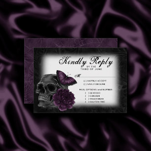 Zodiac Magic Mörk Lila Plum Gothic Skull Ro OSA Kort