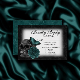 Zodiac Magic | Mörk Teal Grönt Gothic Skull Ro OSA Kort