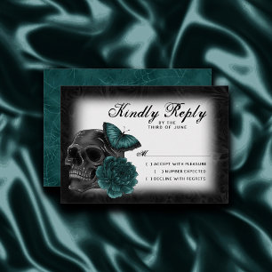 Zodiac Magic Mörk Teal Grönt Gothic Skull Ro OSA Kort