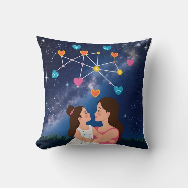 Zodiac Mamma Pillow: Länkade konstellationer Kudde (Framsida)