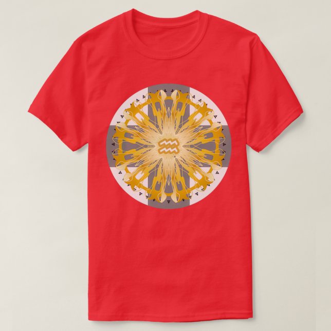 Zodiac Mandala AQUARIUS White T Shirt (Design framsida)