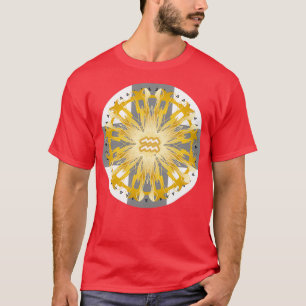 Zodiac Mandala AQUARIUS White T Shirt