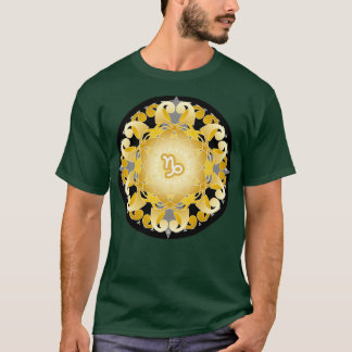 Zodiac Mandala CAPRICORN Black T Shirt