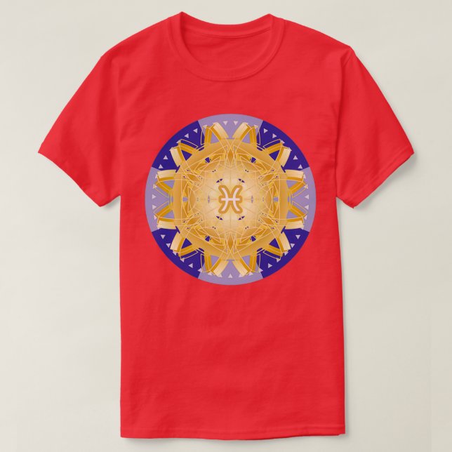 Zodiac Mandala PISCES T Shirt (Design framsida)