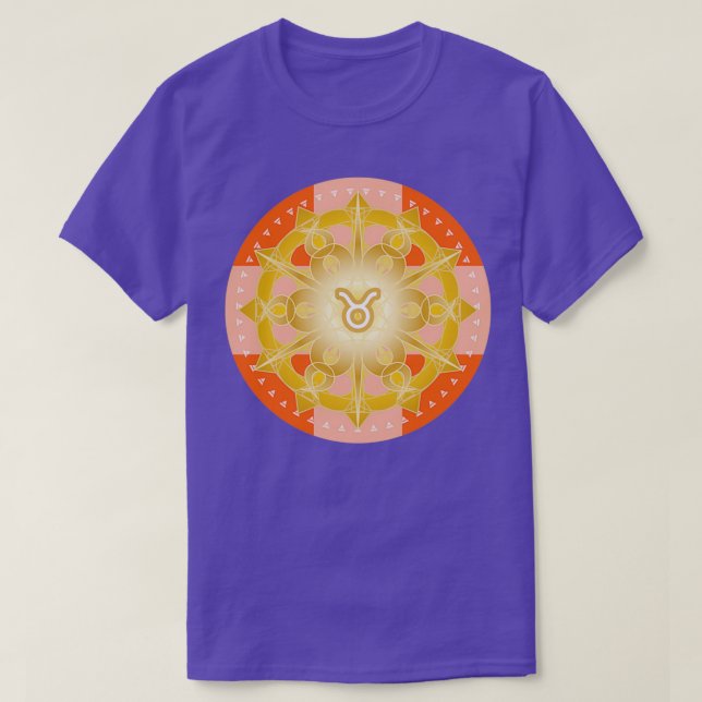Zodiac Mandala TAURUS T Shirt (Design framsida)