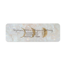 Zodiac Måne Ice Blue Celestial Guld Returadress