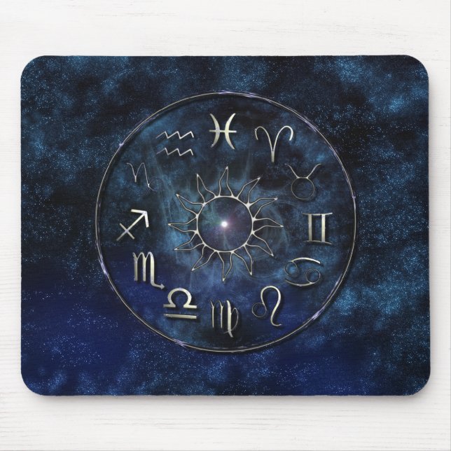 Zodiac med Starry bakgrund Musmatta (Framsidan)