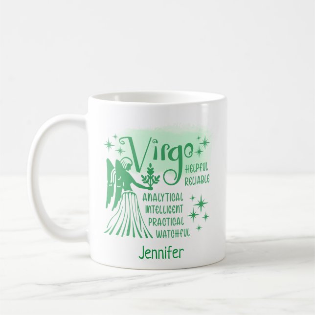 Zodiac Personlig Våg Traits Horoscope-kaffe Kaffemugg (Vänster)