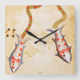 Zodiac: Pisces C1350 Fyrkantig Klocka