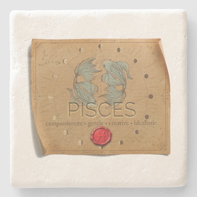 Zodiac - Pisces - Coaster Stenunderlägg (Framsidan)