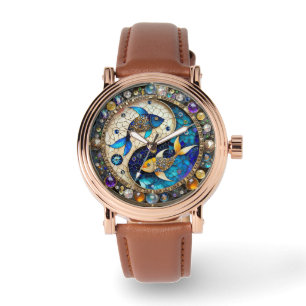Zodiac - Pisces Fish Yin och Yang Armbandsur