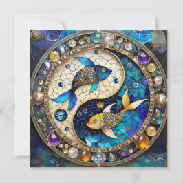 Zodiac - Pisces Fish Yin och Yang Julkort