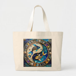 Zodiac - Pisces Fish Yin och Yang Jumbo Tygkasse