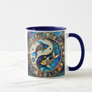 Zodiac - Pisces Fish Yin och Yang Mugg