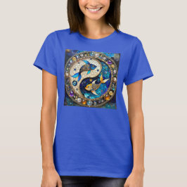 Zodiac - Pisces Fish Yin och Yang T Shirt