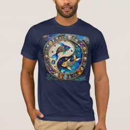 Zodiac - Pisces Fish Yin och Yang T Shirt