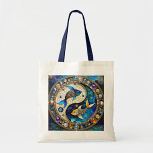 Zodiac - Pisces Fish Yin och Yang Tygkasse