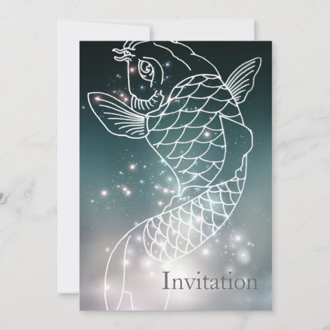 Zodiac Pisces för astrologi för Inbjudningar (Framsida)