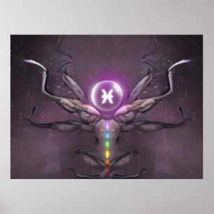 Zodiac Pisces Horoscope-tecken Poster