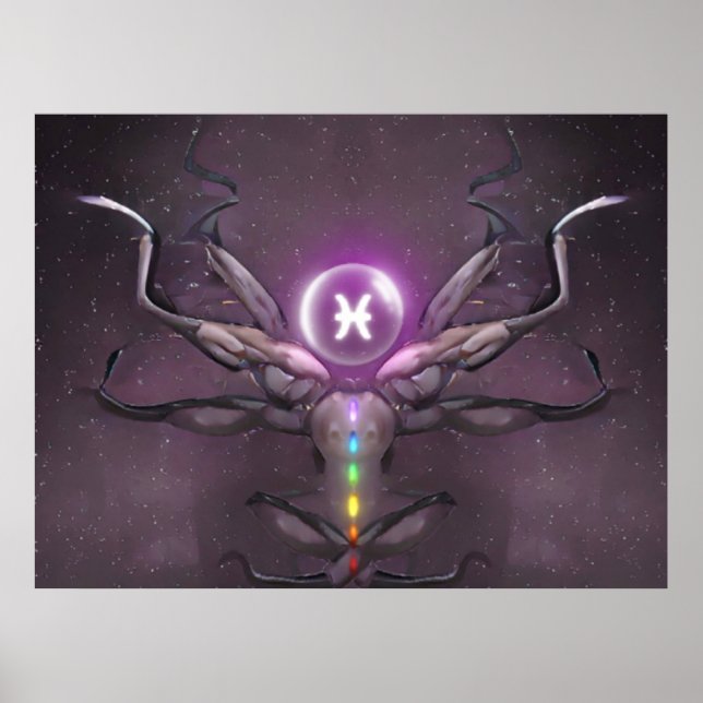 Zodiac Pisces Horoscope-tecken Poster (Framsidan)